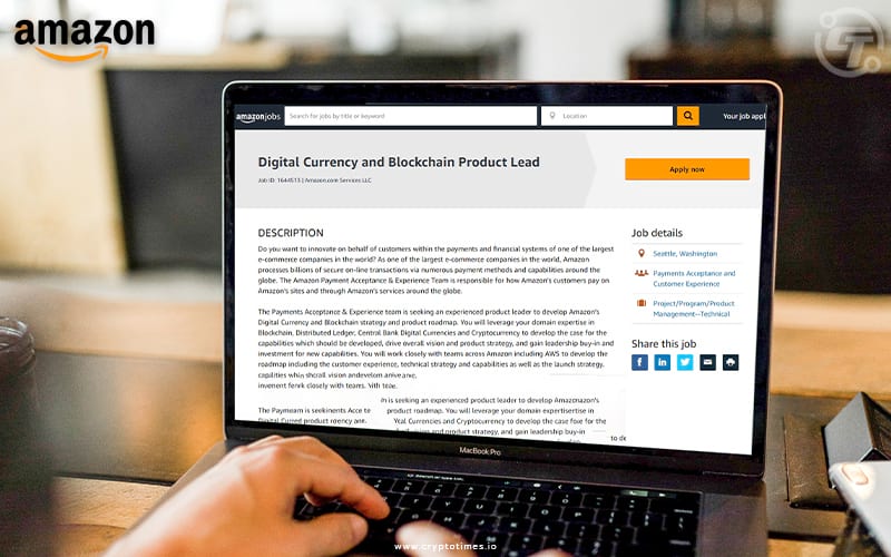 Amazon Is Hiring For New Digital Currency And Blockchain Product Lead