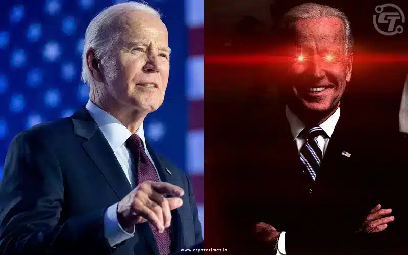Biden Posts Non-Bitcoin ‘Laser Eyes’ Meme After Superbowl