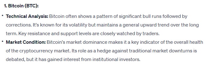 ChatGPT Prediction For Bitcoin