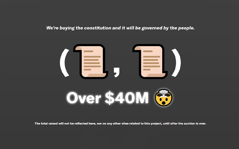 ConstitutionDAO Raises $37 Million to Bid on a Rare Copy of US Constitution