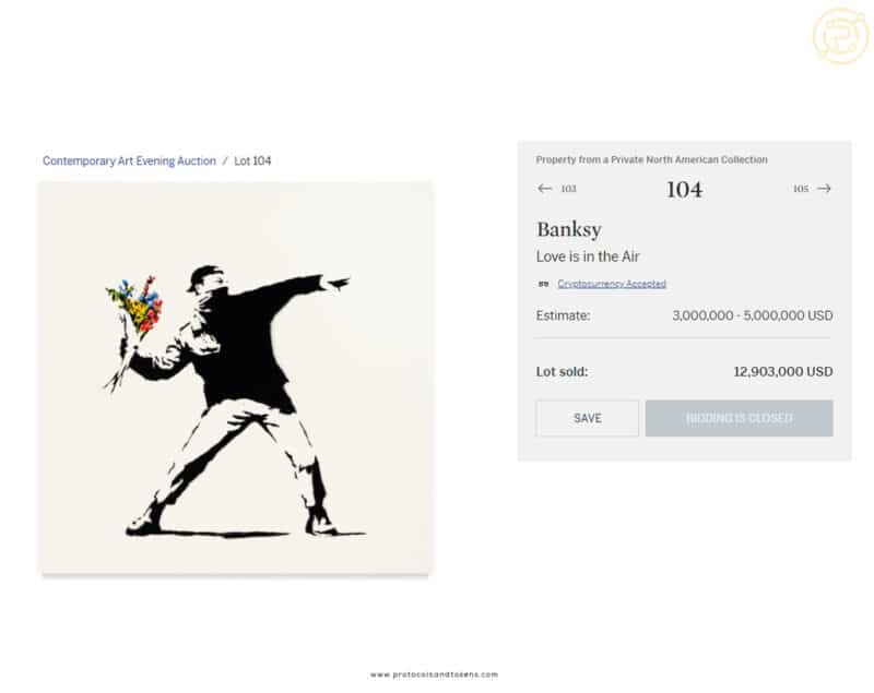 Banksy sold for $12.9 million