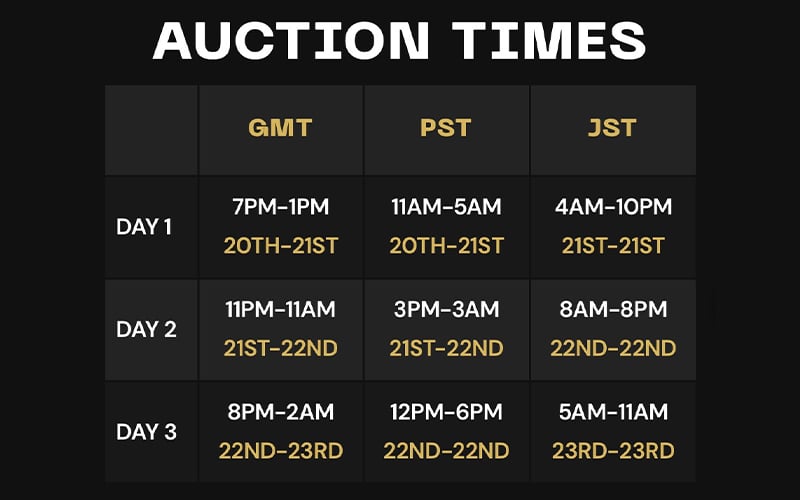Le-Anime Phase-2 Auction Times