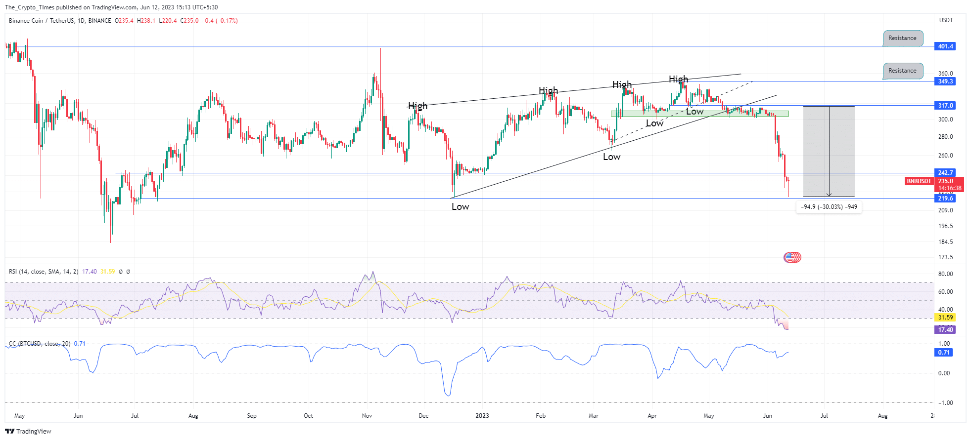 Binance Coin Price Analysis Chart