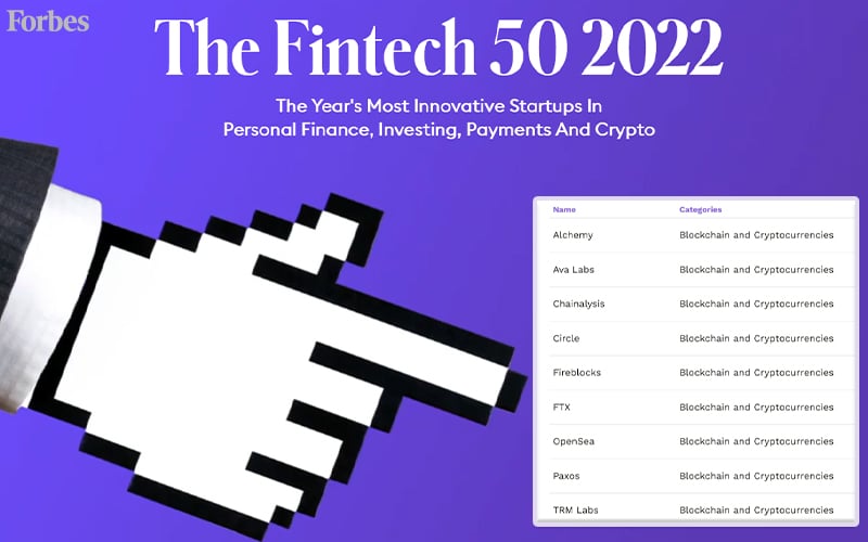 FTX & OpenSea Makes to Forbes Fintech 50 with 7 Other Crypto Firms