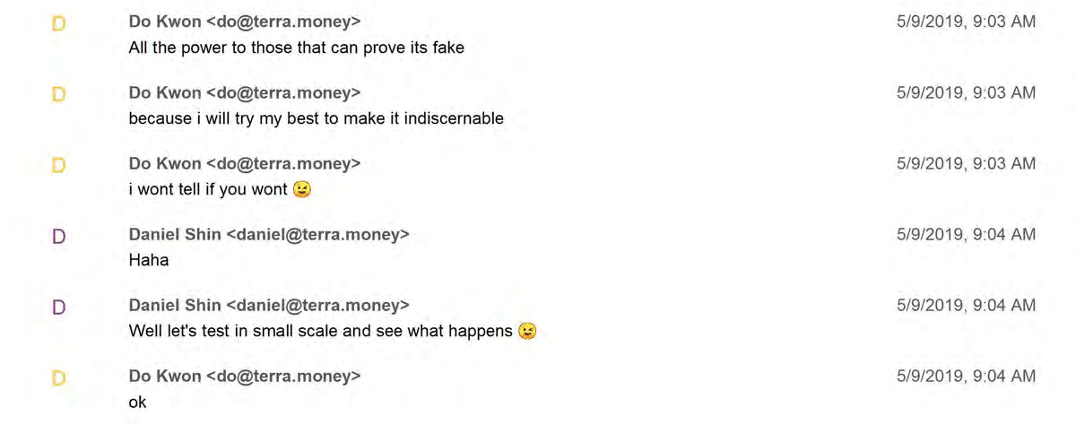 Do Kwon & Daniel Shin’s Slack Conversation - Court Filing