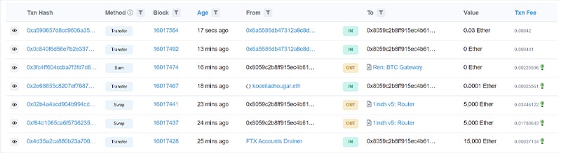 Ftx Hacker Transactions