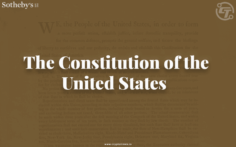 A DAO is Trying to Buy a Unique Print of the US Constitution