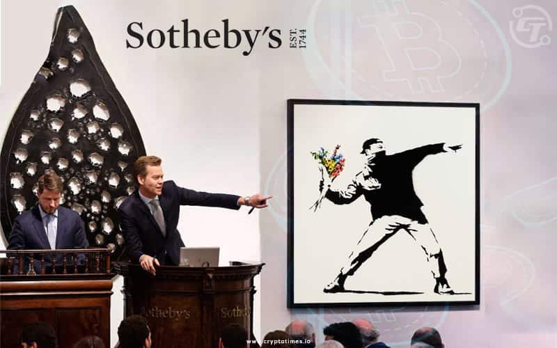love is in the air by Banksy sold for $12.9 million