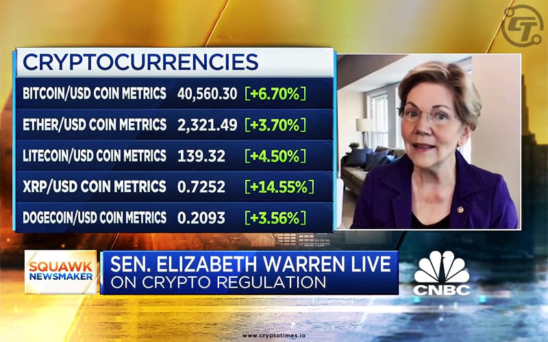 Senator Warren Says Crypto is the Solution to Big Banks "Enormous Failure"