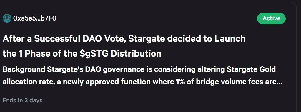 Sammer’s proposal on Stargate governance