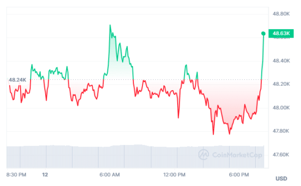 Os touros do Bitcoin recuam quando o preço se aproxima do pico de US$ 49.000