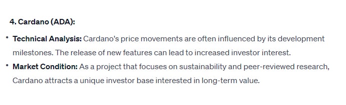 ChatGPT's Prediction For Cardano