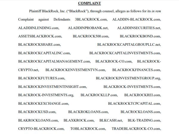 List of Domains Copying BlackRocks name