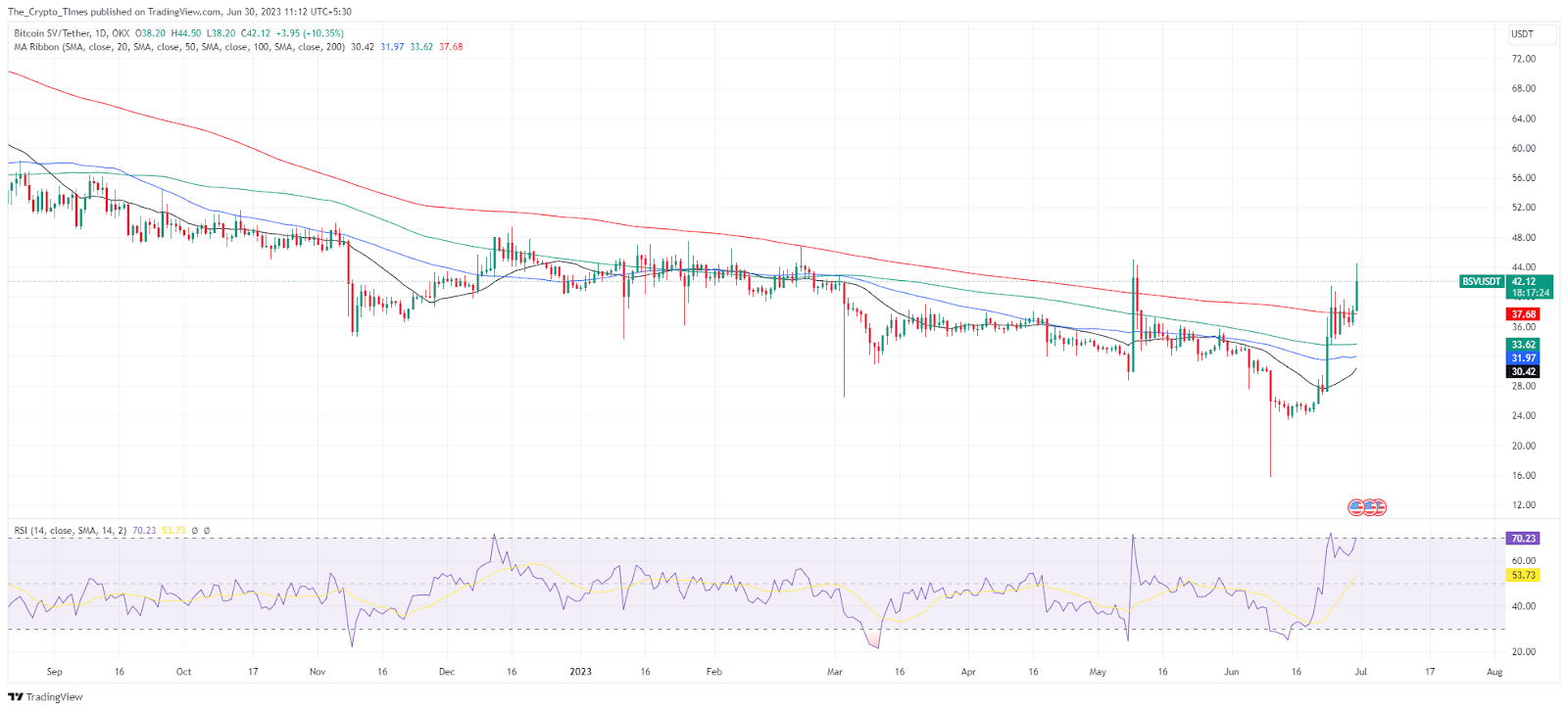 Bitcoin SV Price Analysis Chart