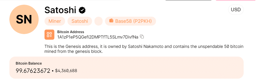 Satoshi Bitcoin Address