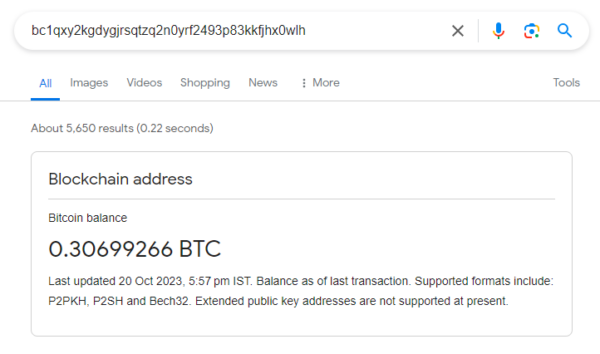 Google Enables Bitcoin Fantom Arbitrum Wallet Address in Searches Results