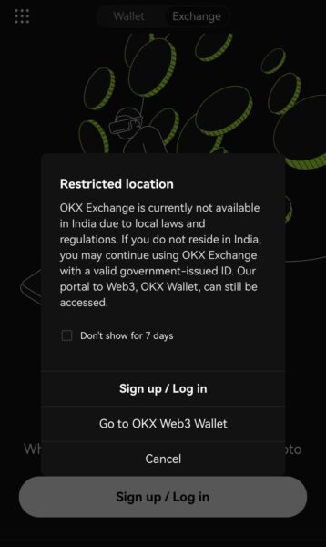 OKX Cryptocurrency Exchange Ceases Operations in India