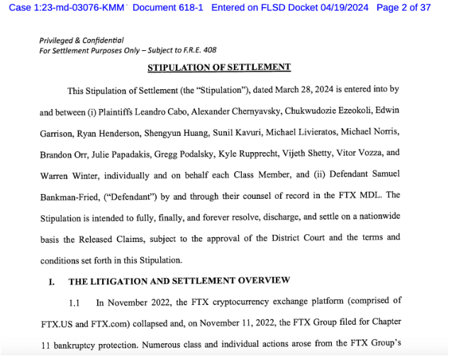 Stlpulation of Settlement