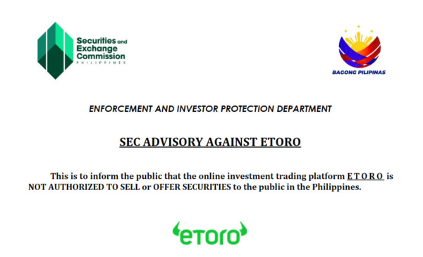SEC Notice to ETORO