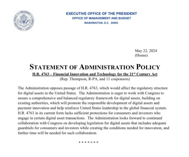 Biden Will Not Veto Fit21 Crypto Bill