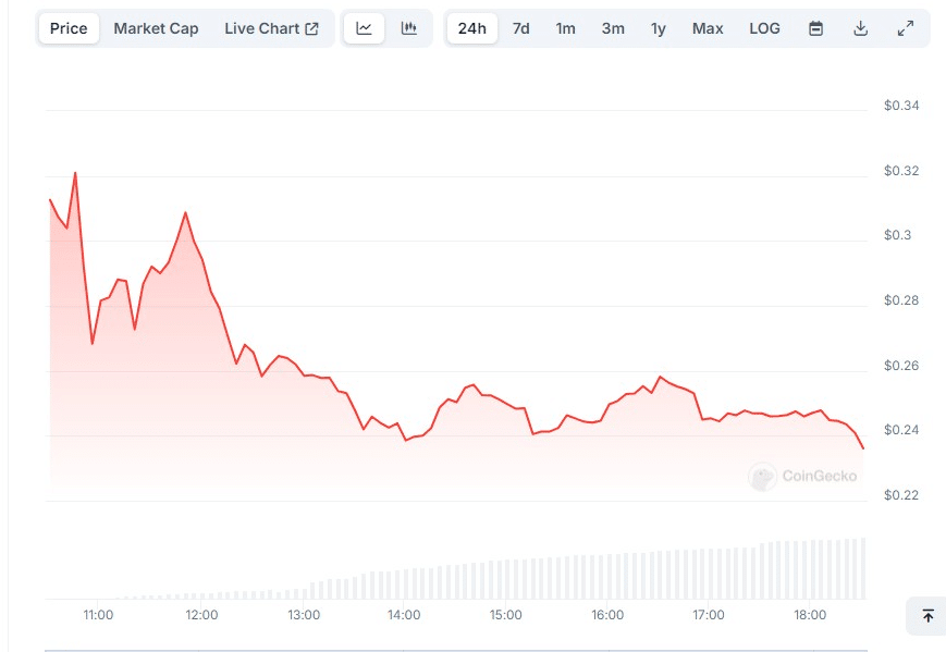 ZK/USD 24hr Price Chart (Source: CoinGecko)