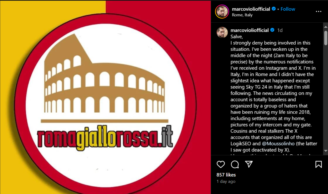 Marco Violi’s Instagram Account
