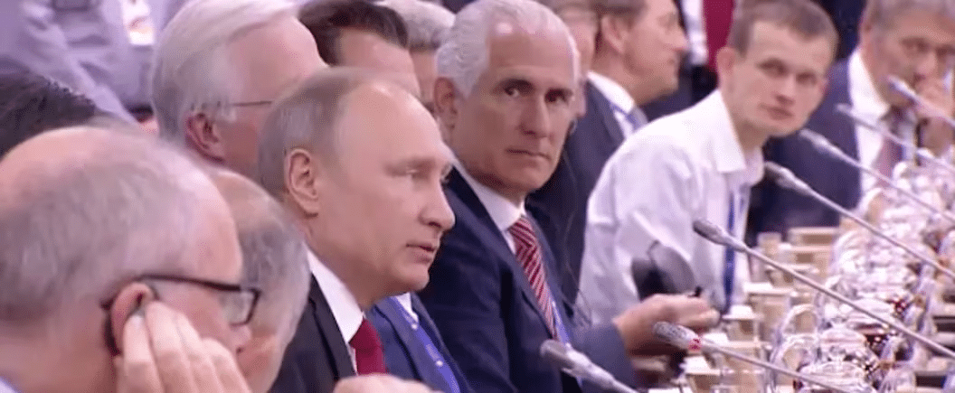 Vitalik Buterin with Vladimir Putin in 2018