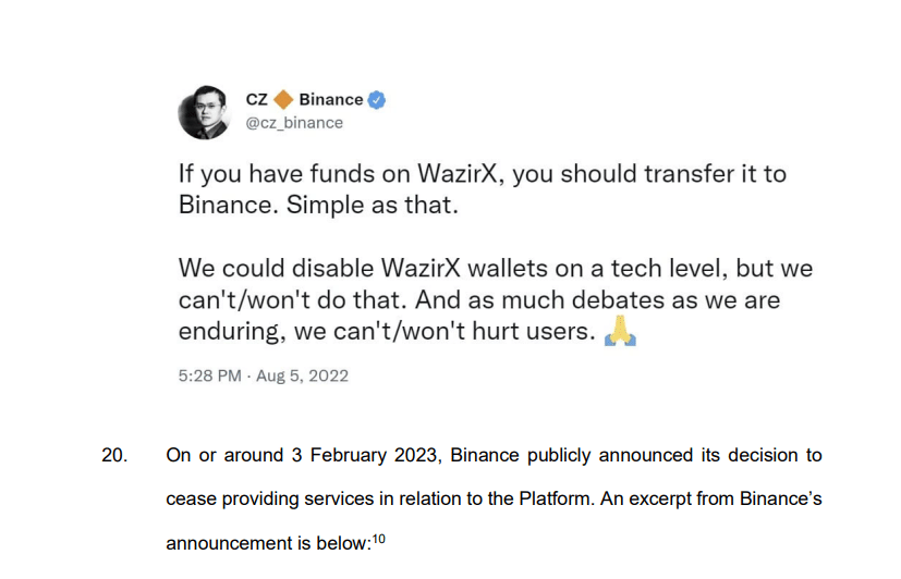 CZ binance X(twitter) Post