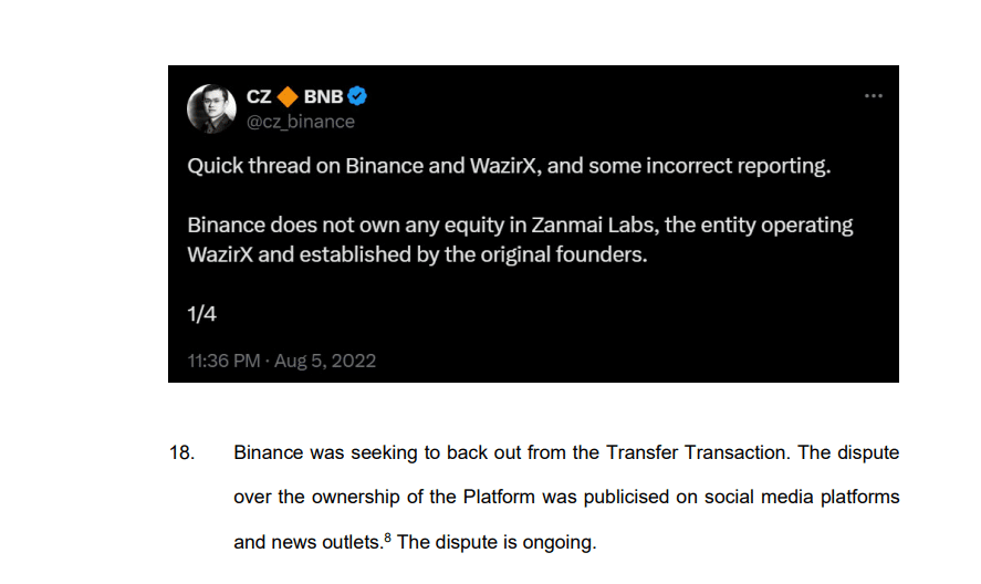 CZ binance X(twitter) Post