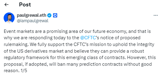 Coinbase Challenges CFTC's Proposed Ban on Prediction Markets
