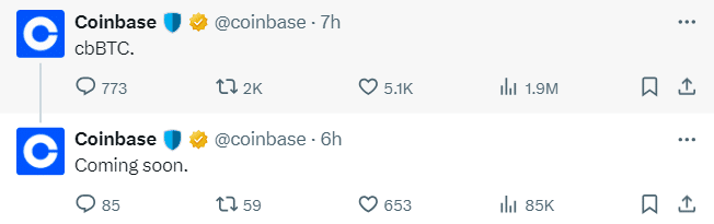 Coinbase'S Cbbtc Hints At Bitcoin Plans Amid Wbtc Concerns