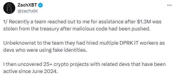 North Korean Devs Earn $500K Monthly In 25+ Crypto Projects