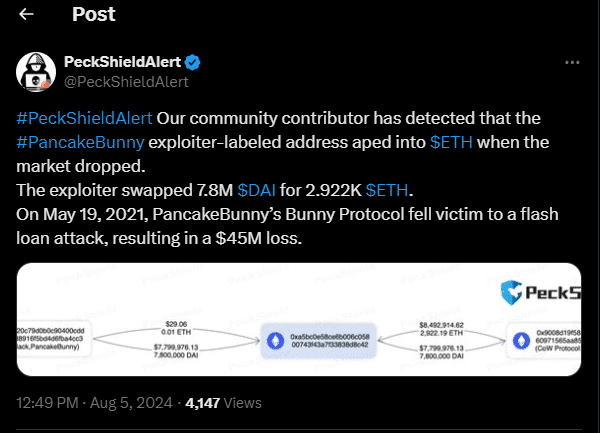 PeckShieldAlert crypto exploit alert