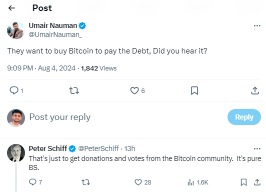 Peter Schiff Slams Trump’s Bitcoin Plan for US National Debt