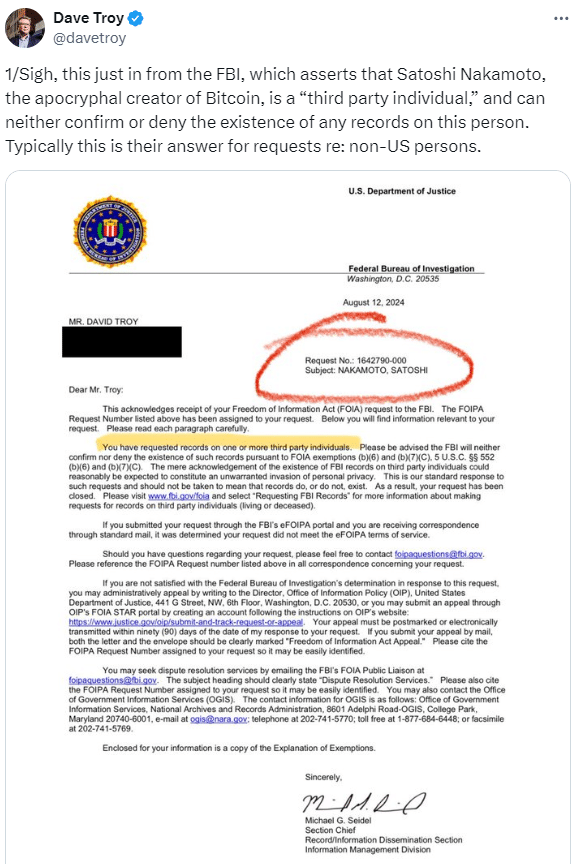FBI on Satoshi Nakamoto