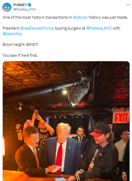Donald Trump Buys $998.70 Worth Of Hamburgers Using Bitcoin