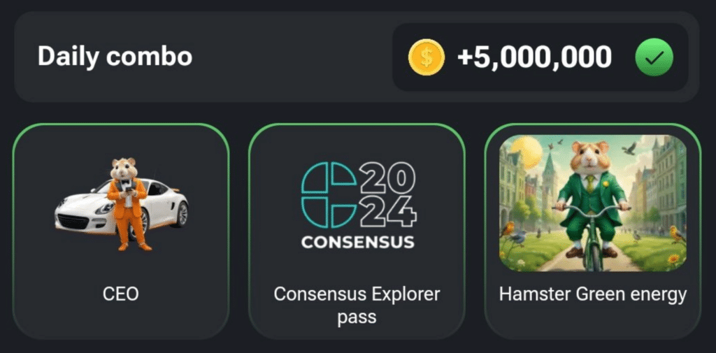 Hamster Kombat September 15 Combo Card