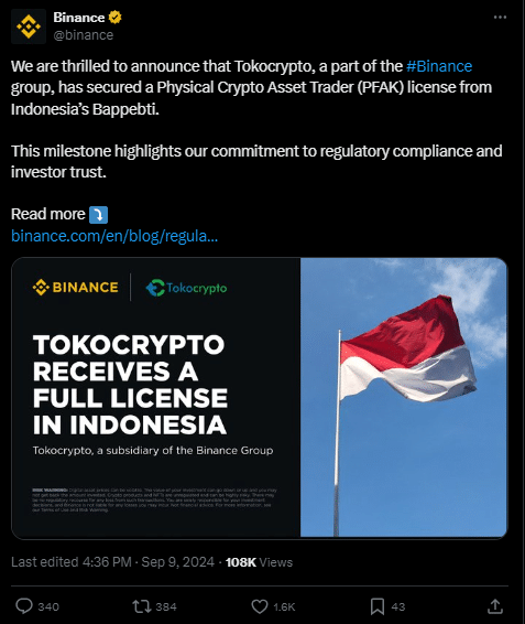 Binance'S Twitt