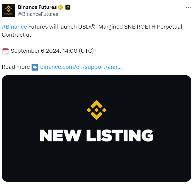 Binance Futures'S Twitt