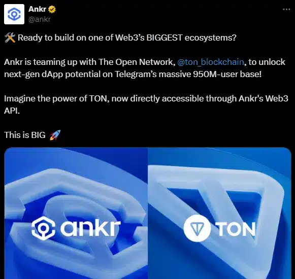 Ankr Integrates With Ton Blockchain To Expand Developer Access 2 Ankr-Ton Partnership