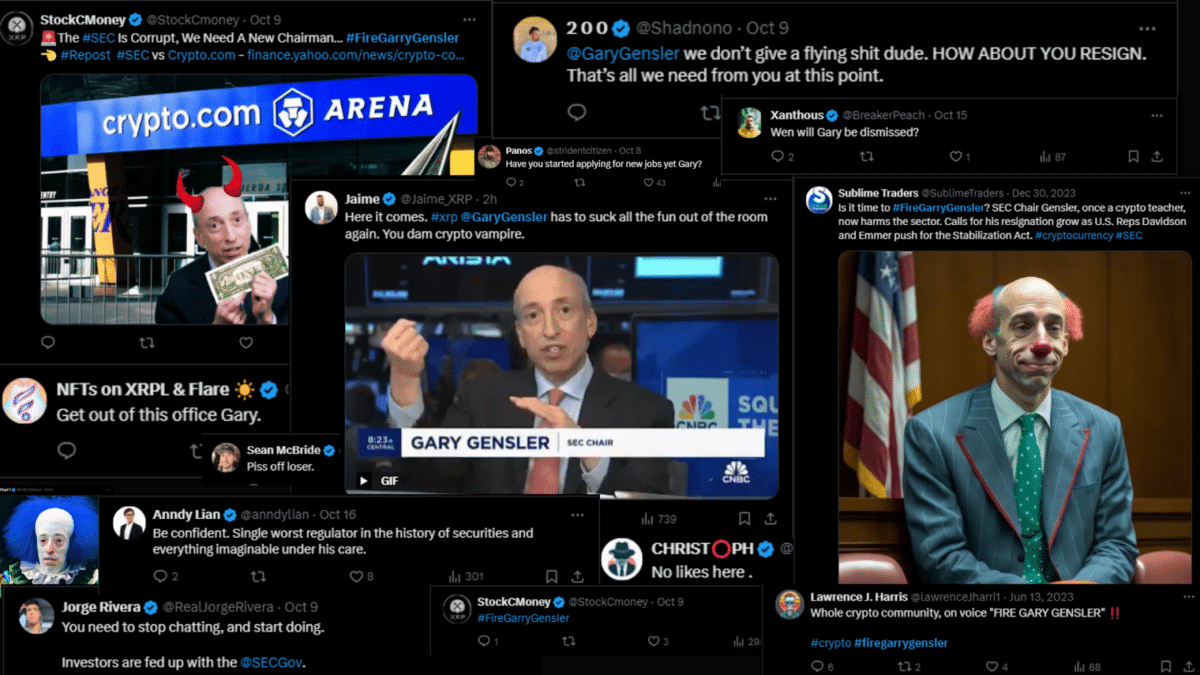 Community reaction of gary gensler on X