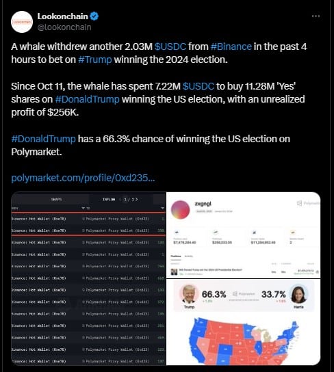 Crypto Whale Bets Big On Trump