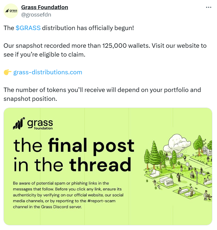 Grass Network Goes Live With $Grass Token Distribution 2 Grass Network Goes Live