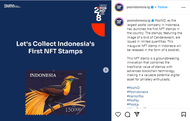 Instagram post of posindonesia