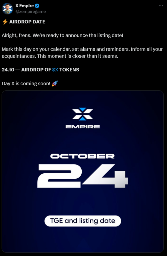 X Empire Token Launch Announcement