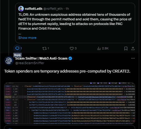 X Post of Scam Sniffer