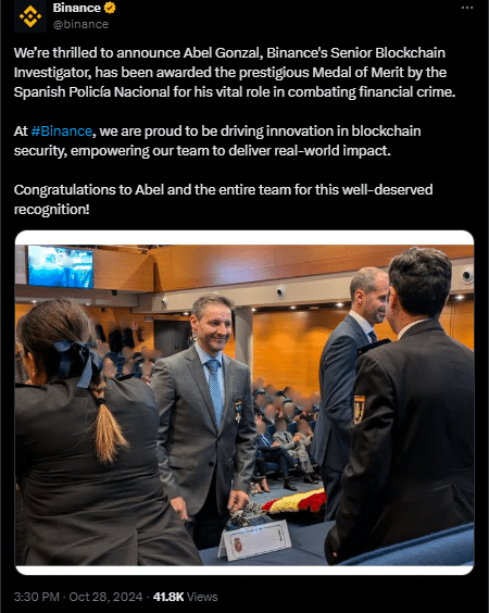 Binance'S Abel Gonzal Receives Spain’s Medal Of Merit 2 Binance Abel Gonzal