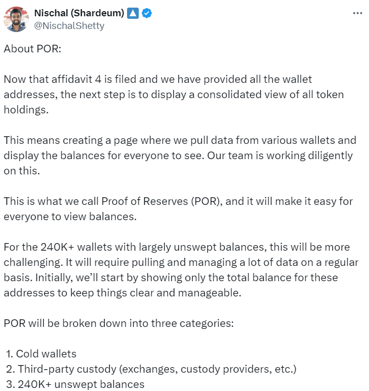 WazirX Proof of Reserve (PoR) plan
