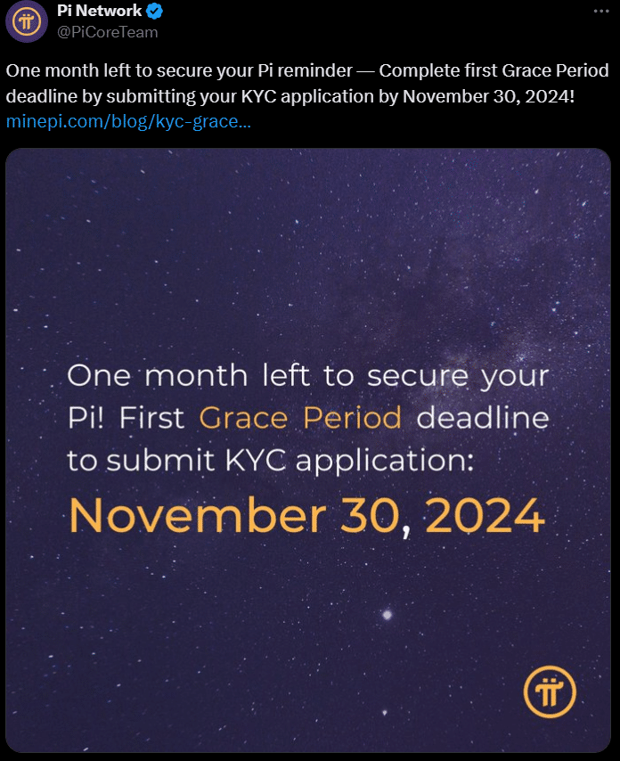 Pi Network Reminds Users Of Upcoming Kyc Deadline