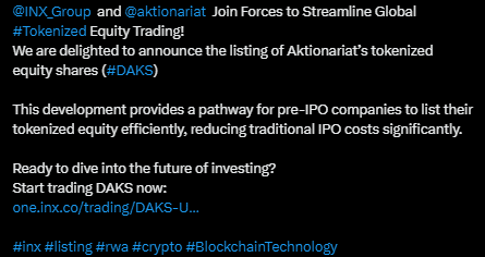Inx Join Aktionariat